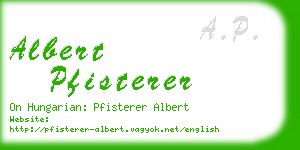 albert pfisterer business card